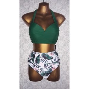 NWT Tempt Me Sz M Tropical Bikini, Retro Style Swimsuit